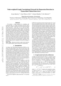 Node-weighted Graph Convolutional Network for Depression Detection in
  Transcribed Clinical Interviews