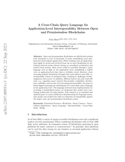 A Cross-Chain Query Language for Application-Level Interoperability
  Between Open and Permissionless Blockchains