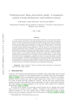 Predicting beauty, liking, and aesthetic quality: A comparative analysis
  of image databases for visual aesthetics research