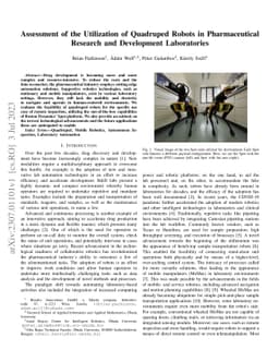 Assessment of the Utilization of Quadruped Robots in Pharmaceutical
  Research and Development Laboratories