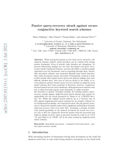 Passive Query-Recovery Attack Against Secure Conjunctive Keyword Search
  Schemes