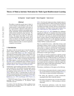 Theory of Mind as Intrinsic Motivation for Multi-Agent Reinforcement
  Learning