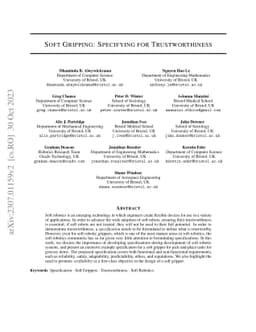Soft Gripping: Specifying for Trustworthiness