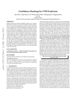 Confidence Ranking for CTR Prediction