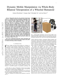 Dynamic Mobile Manipulation via Whole-Body Bilateral Teleoperation of a
  Wheeled Humanoid