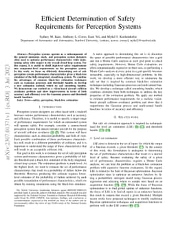 Efficient Determination of Safety Requirements for Perception Systems