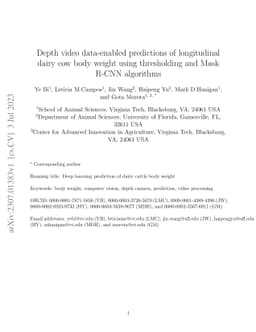 Depth video data-enabled predictions of longitudinal dairy cow body
  weight using thresholding and Mask R-CNN algorithms