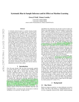 Systematic Bias in Sample Inference and its Effect on Machine Learning