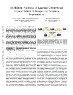 Exploiting Richness of Learned Compressed Representation of Images for
  Semantic Segmentation