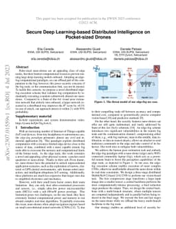 Secure Deep Learning-based Distributed Intelligence on Pocket-sized
  Drones
