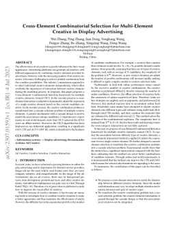 Cross-Element Combinatorial Selection for Multi-Element Creative in
  Display Advertising
