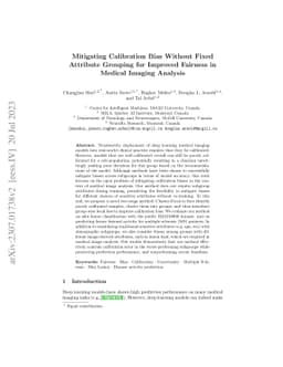 Mitigating Calibration Bias Without Fixed Attribute Grouping for
  Improved Fairness in Medical Imaging Analysis
