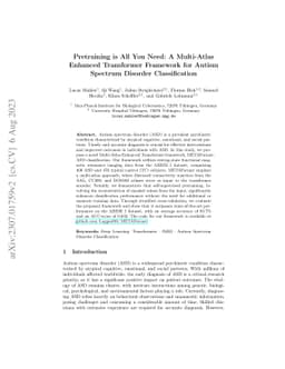 Pretraining is All You Need: A Multi-Atlas Enhanced Transformer
  Framework for Autism Spectrum Disorder Classification