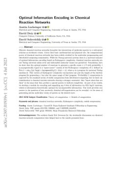 Optimal Information Encoding in Chemical Reaction Networks