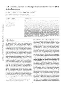 Task-Specific Alignment and Multiple Level Transformer for Few-Shot
  Action Recognition