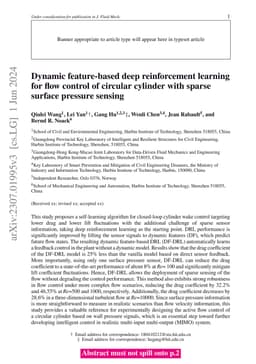 Dynamic Feature-based Deep Reinforcement Learning for Flow Control of
  Circular Cylinder with Sparse Surface Pressure Sensing