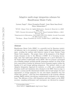 Adaptive multi-stage integration schemes for Hamiltonian Monte Carlo