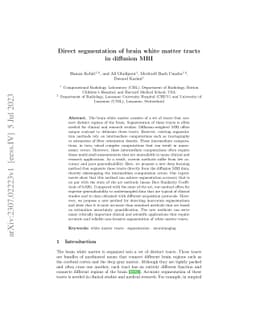 Direct segmentation of brain white matter tracts in diffusion MRI