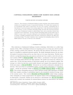 D-optimal Subsampling Design for Massive Data Linear Regression