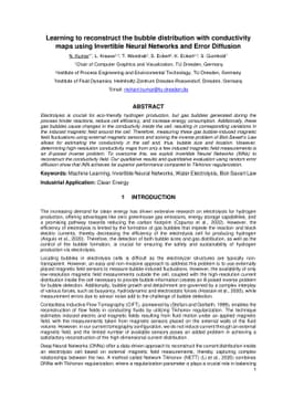 Learning to reconstruct the bubble distribution with conductivity maps
  using Invertible Neural Networks and Error Diffusion