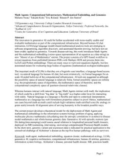 Math Agents: Computational Infrastructure, Mathematical Embedding, and
  Genomics