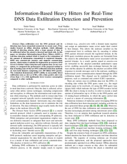 Information-Based Heavy Hitters for Real-Time DNS Data Exfiltration
  Detection and Prevention