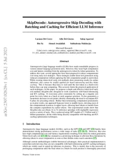SkipDecode: Autoregressive Skip Decoding with Batching and Caching for
  Efficient LLM Inference