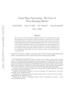 Panel Data Nowcasting: The Case of Price-Earnings Ratios