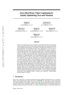 Zero-Shot Dense Video Captioning by Jointly Optimizing Text and Moment