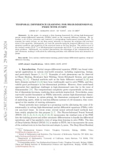 Temporal Difference Learning for High-Dimensional PIDEs with Jumps