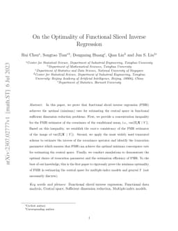 On the Optimality of Functional Sliced Inverse Regression