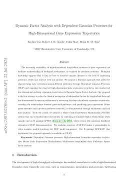 Dynamic Factor Analysis with Dependent Gaussian Processes for
  High-Dimensional Gene Expression Trajectories