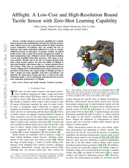 AllSight: A Low-Cost and High-Resolution Round Tactile Sensor with
  Zero-Shot Learning Capability