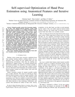 Self-supervised Optimization of Hand Pose Estimation using Anatomical
  Features and Iterative Learning