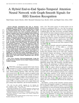 A Hybrid End-to-End Spatio-Temporal Attention Neural Network with
  Graph-Smooth Signals for EEG Emotion Recognition