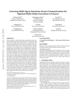 Learning Multi-Agent Intention-Aware Communication for Optimal
  Multi-Order Execution in Finance