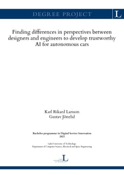 Finding differences in perspectives between designers and engineers to
  develop trustworthy AI for autonomous cars