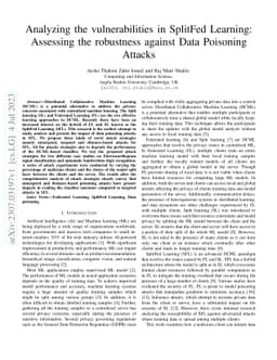 Analyzing the vulnerabilities in SplitFed Learning: Assessing the
  robustness against Data Poisoning Attacks