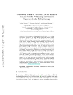To pretrain or not to pretrain? A case study of domain-specific
  pretraining for semantic segmentation in histopathology