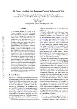 BiPhone: Modeling Inter Language Phonetic Influences in Text