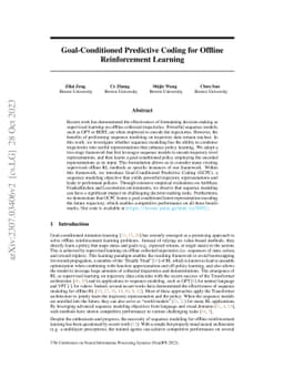 Goal-Conditioned Predictive Coding for Offline Reinforcement Learning