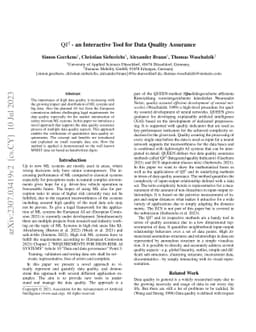 QI2 -- an Interactive Tool for Data Quality Assurance