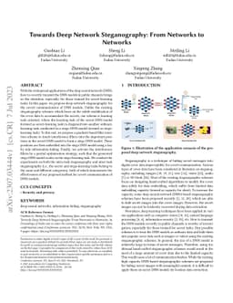 Towards Deep Network Steganography: From Networks to Networks