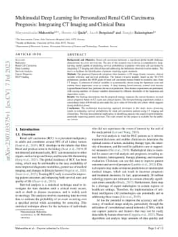 Multimodal Deep Learning for Personalized Renal Cell Carcinoma
  Prognosis: Integrating CT Imaging and Clinical Data
