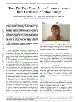 "How Did They Come Across?" Lessons Learned from Continuous Affective
  Ratings