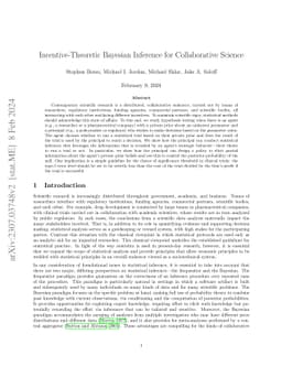 Incentive-Theoretic Bayesian Inference for Collaborative Science
