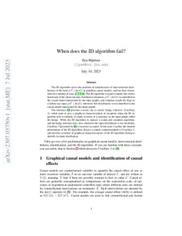 When does the ID algorithm fail?