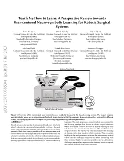 Teach Me How to Learn: A Perspective Review towards User-centered
  Neuro-symbolic Learning for Robotic Surgical Systems