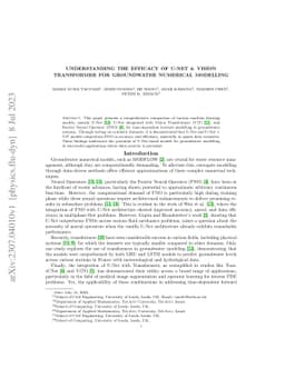 Understanding the Efficacy of U-Net & Vision Transformer for Groundwater
  Numerical Modelling