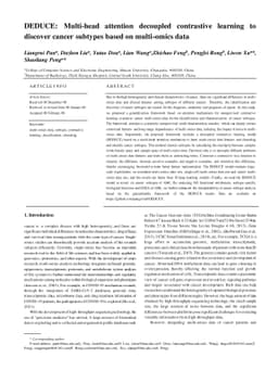 DEDUCE: Multi-head attention decoupled contrastive learning to discover
  cancer subtypes based on multi-omics data